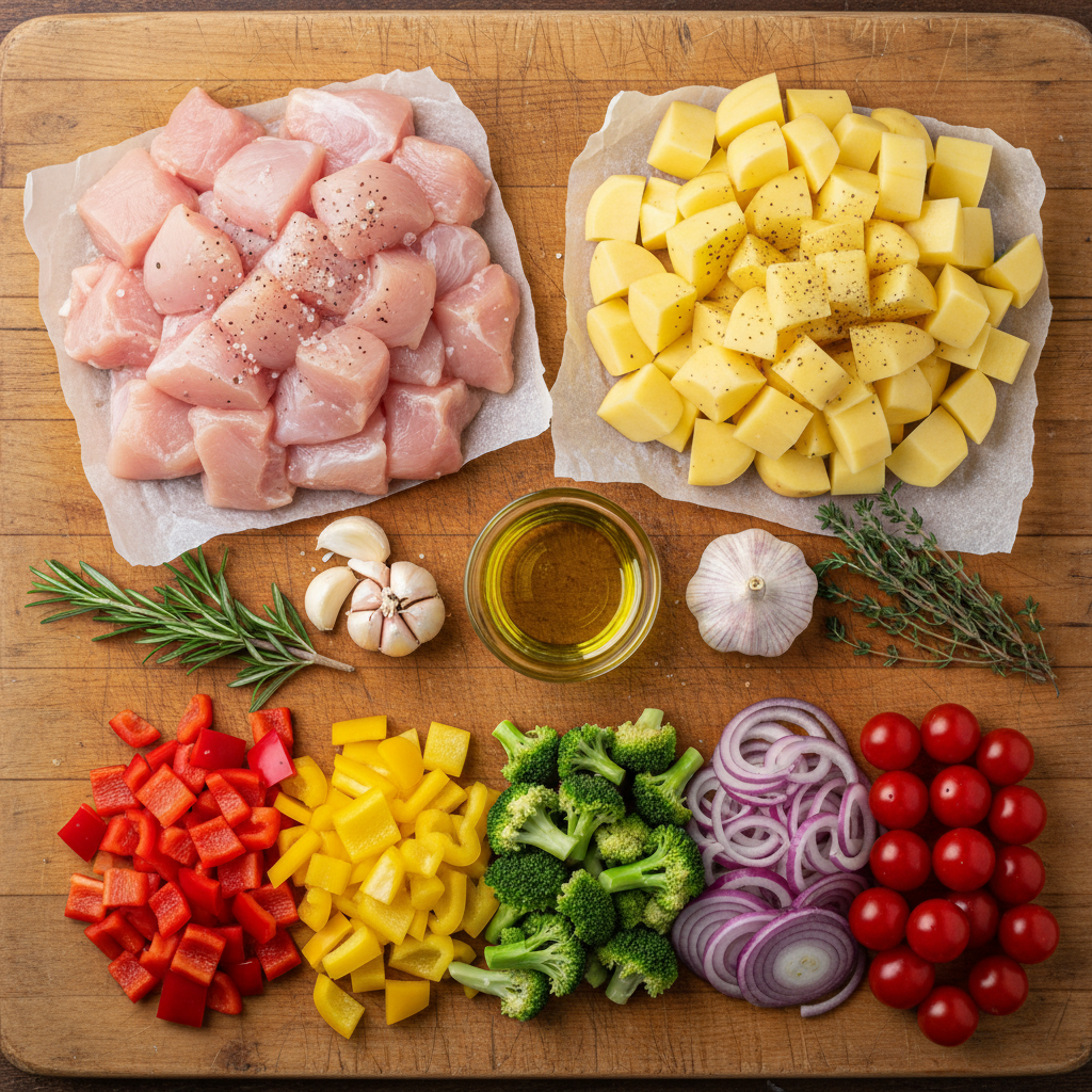 Ingredients for chicken vegetable soup