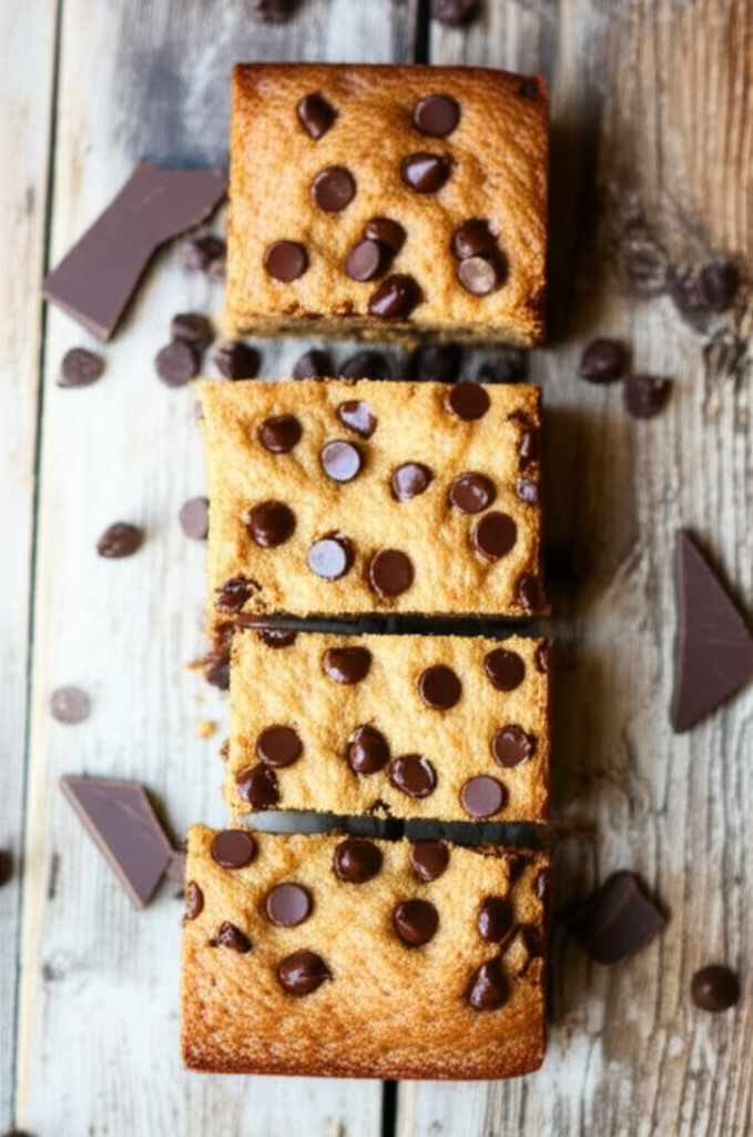 Chocolate chip banana bars finished dessert