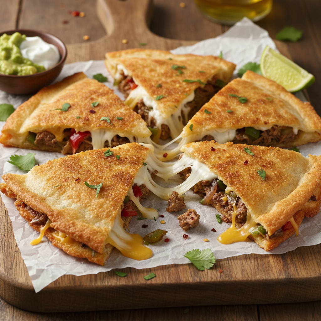 Why you will love this cheesy and crispy beef quesadilla