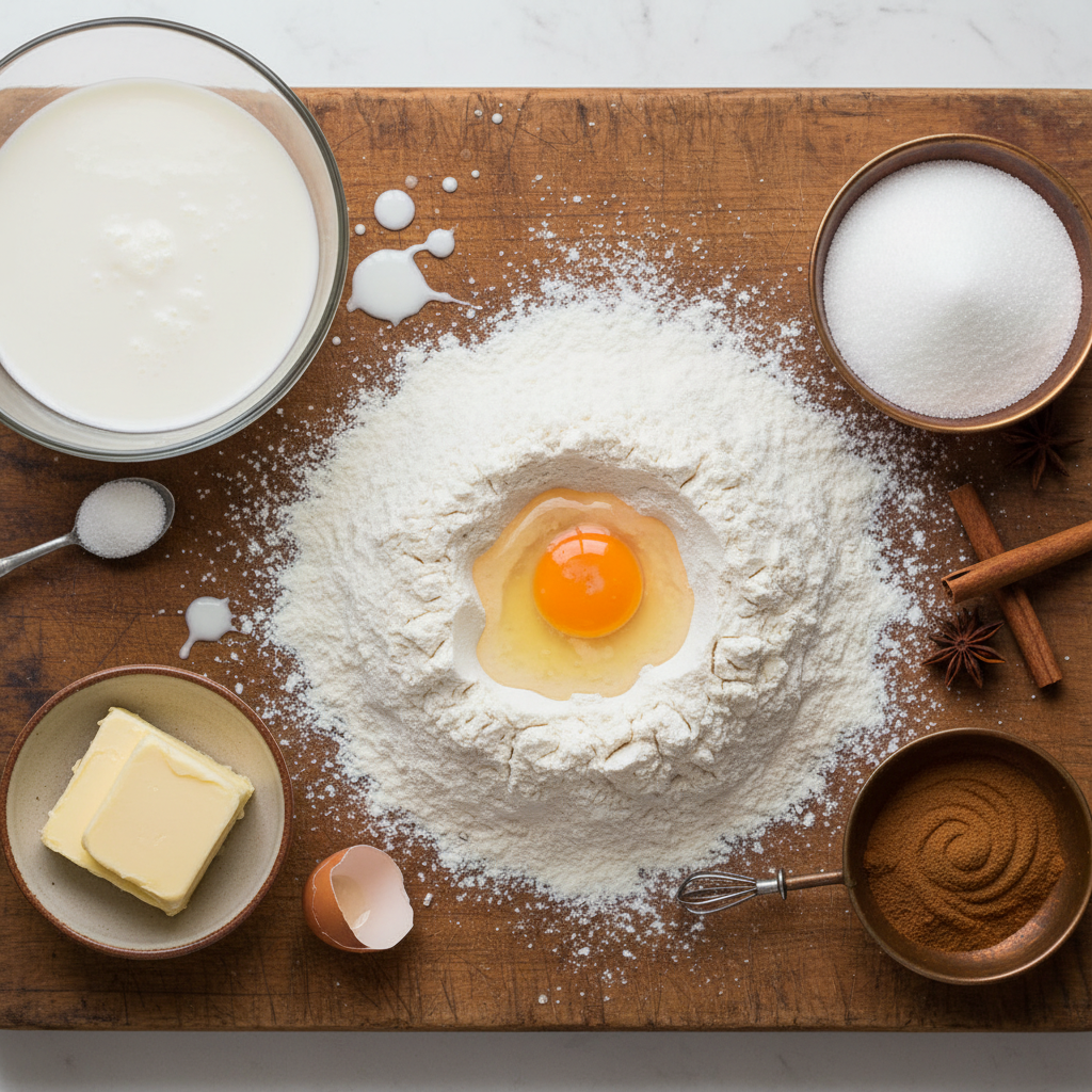 Ingredients for Cinnamon Buttermilk Loaf including cinnamon sugar