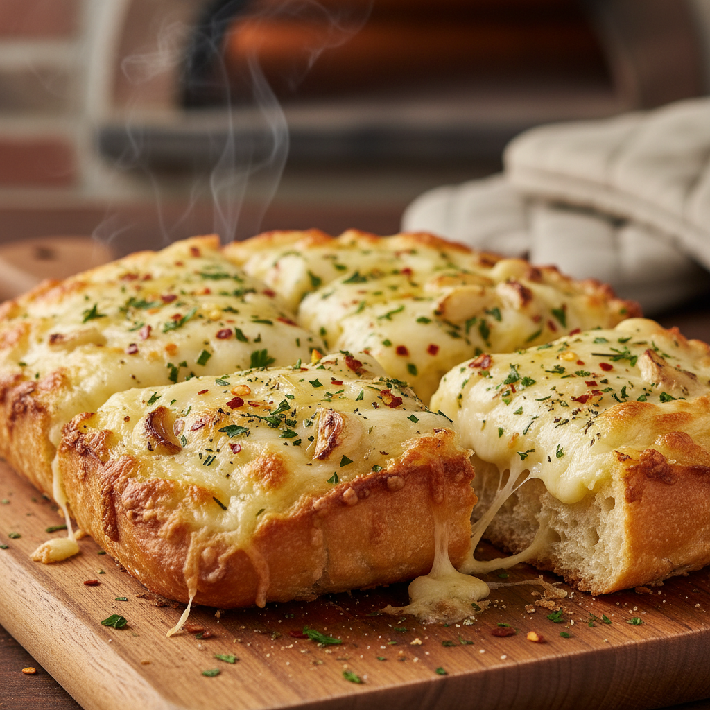 Cheesy Garlic Bread Preparation