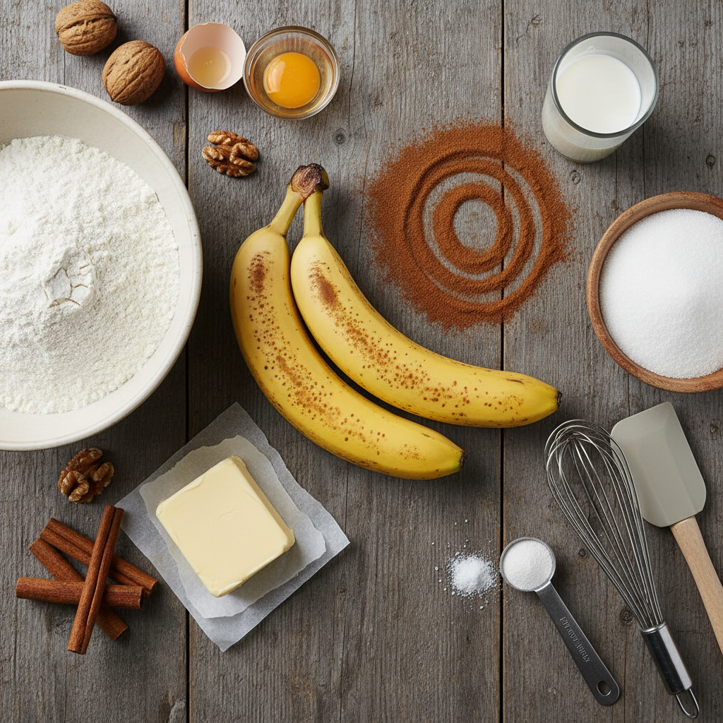 Ingredients for Cinnamon Swirl Banana Bread