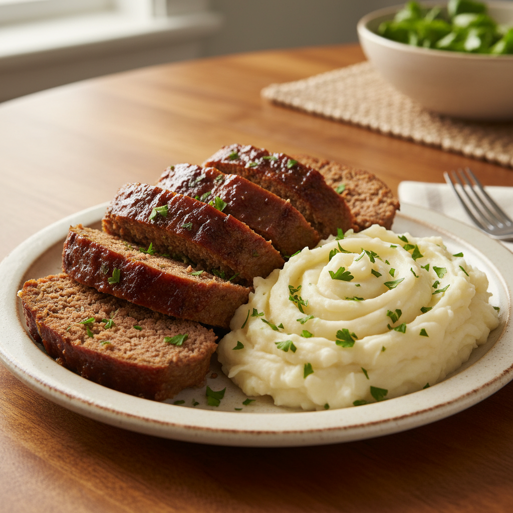 Mixing meatloaf ingredients in a bowl