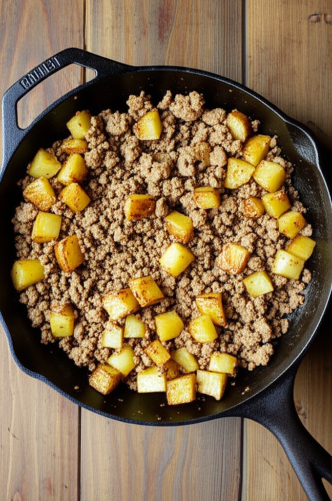 Easy Ground Turkey with Potatoes dish served on plate