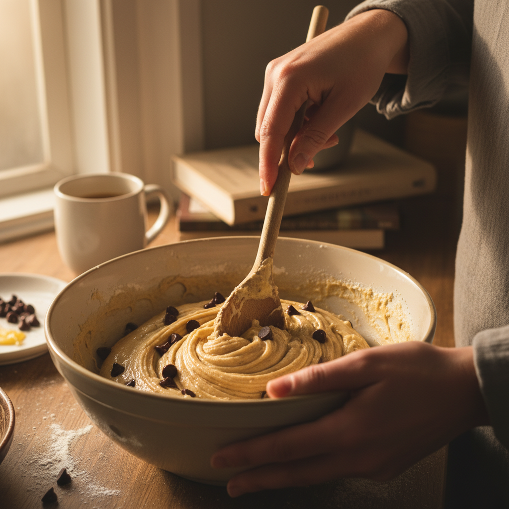Mixing Butter and Sugars for Edible Cookie Dough