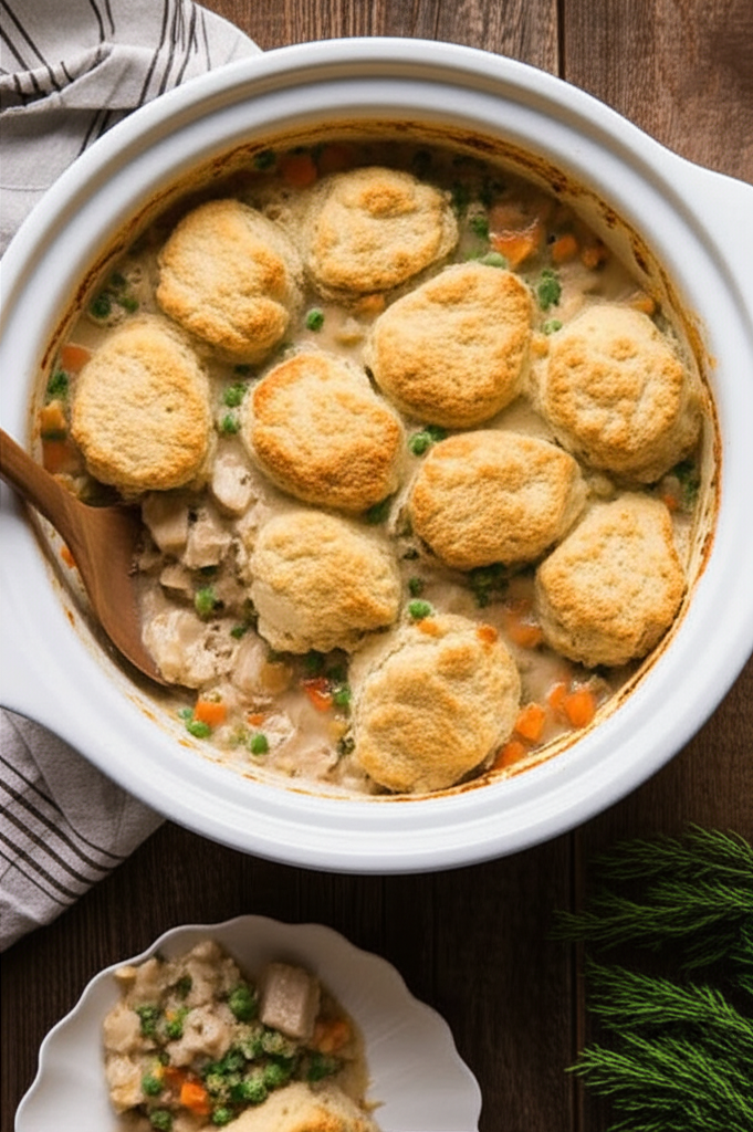 Slow Cooker Chicken Pot Pie served