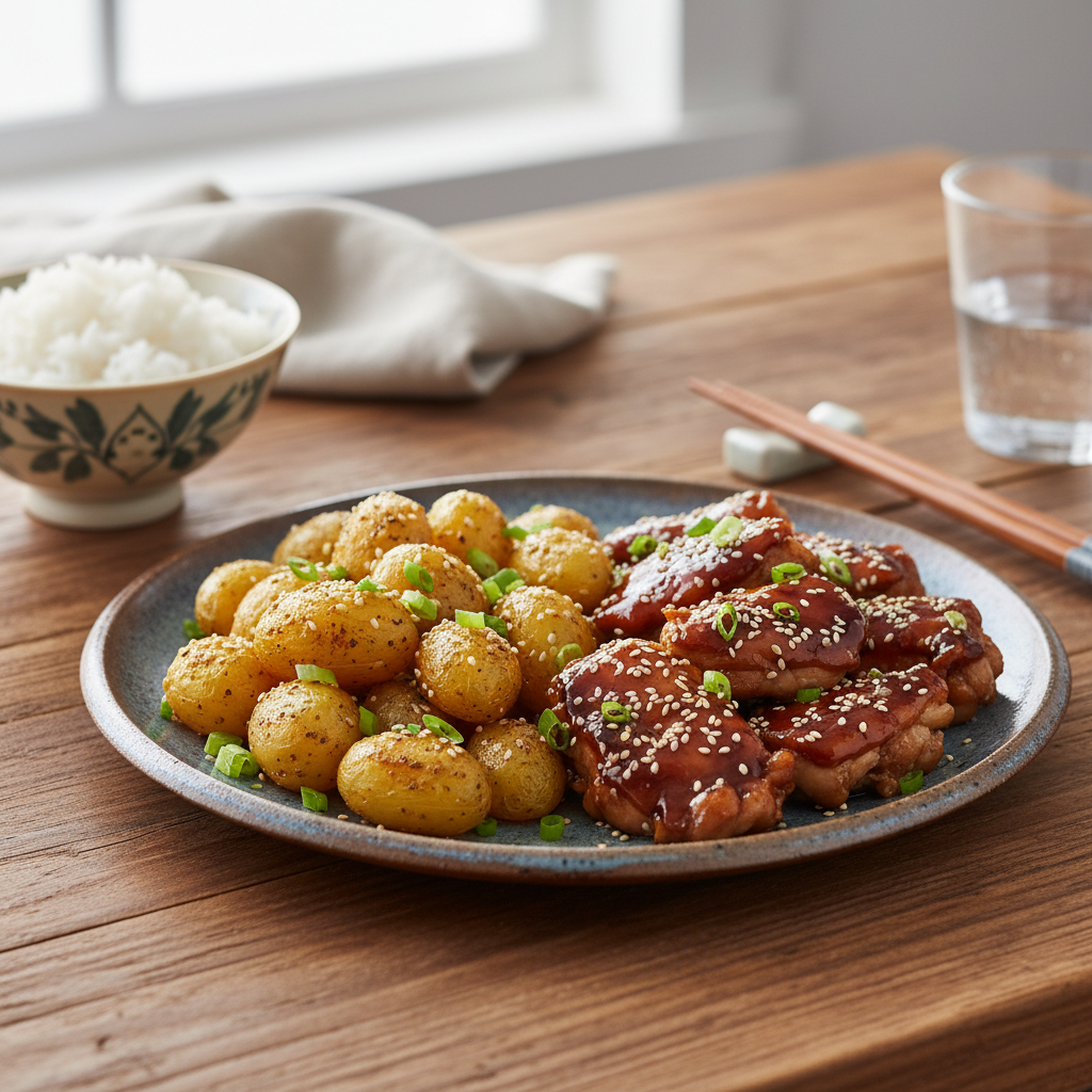 Finished Teriyaki Chicken Served