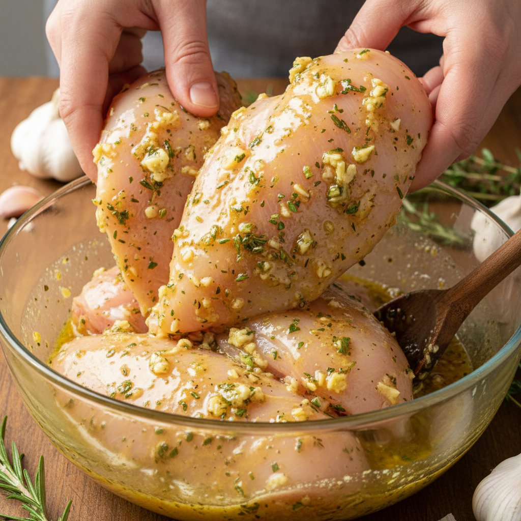 Searing Chicken Breasts in Skillet
