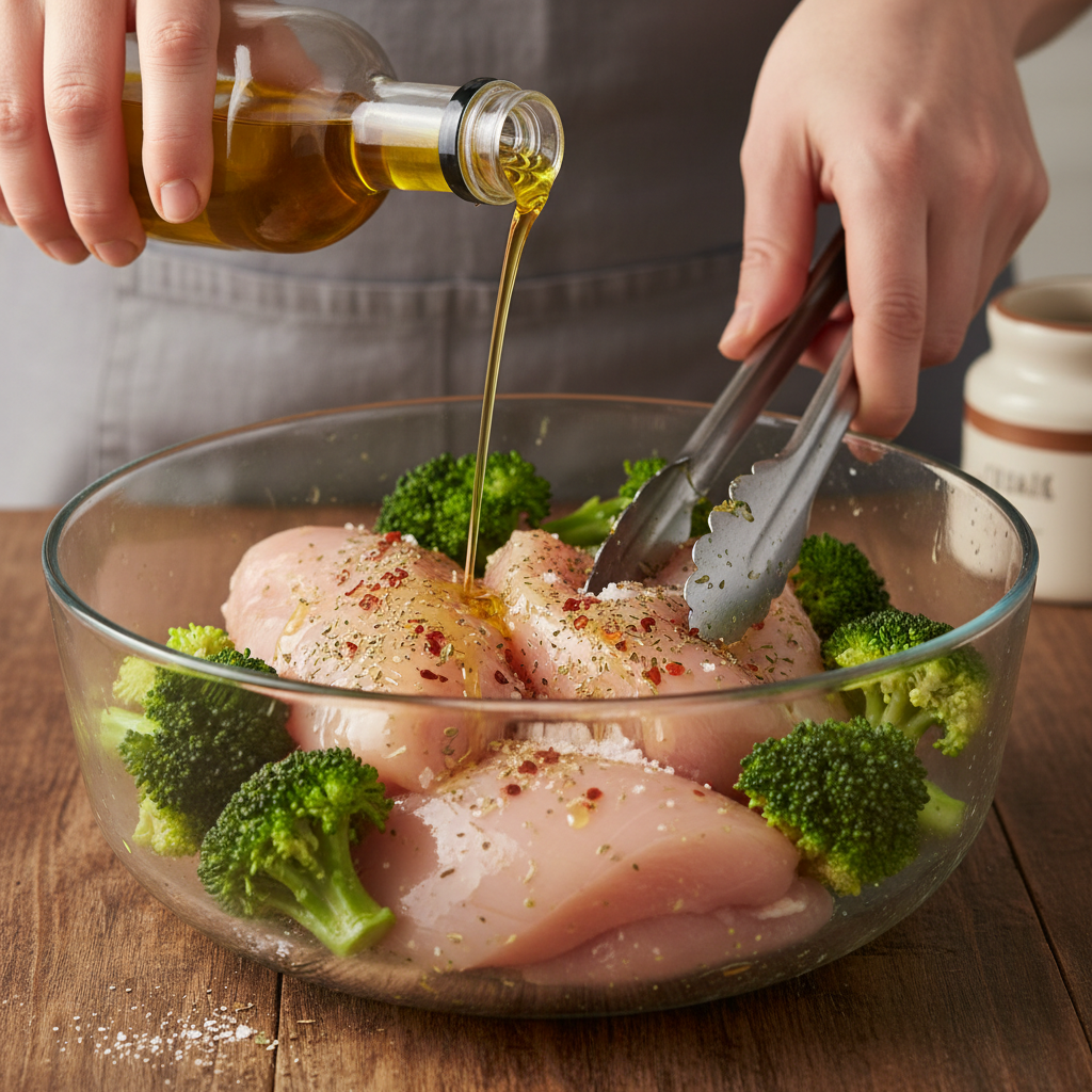 Marinated chicken ready for grilling