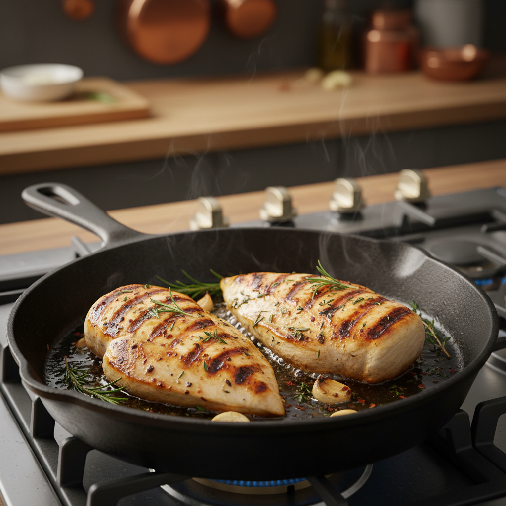 Grilled chicken and broccoli bowl with creamy garlic sauce