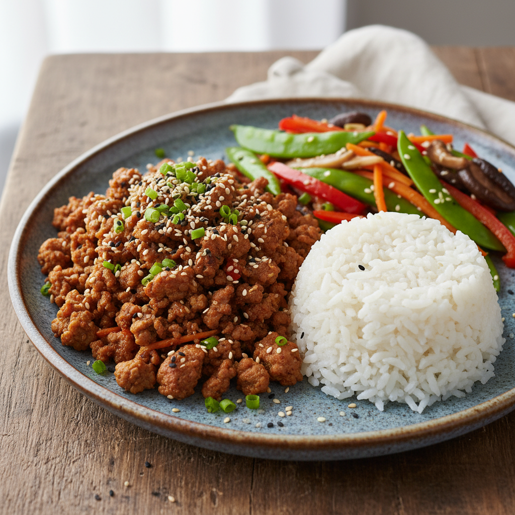 Serving suggestion for Korean style ground turkey