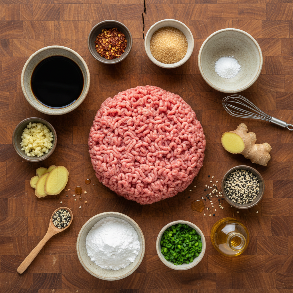Ingredients for Korean style ground turkey recipe