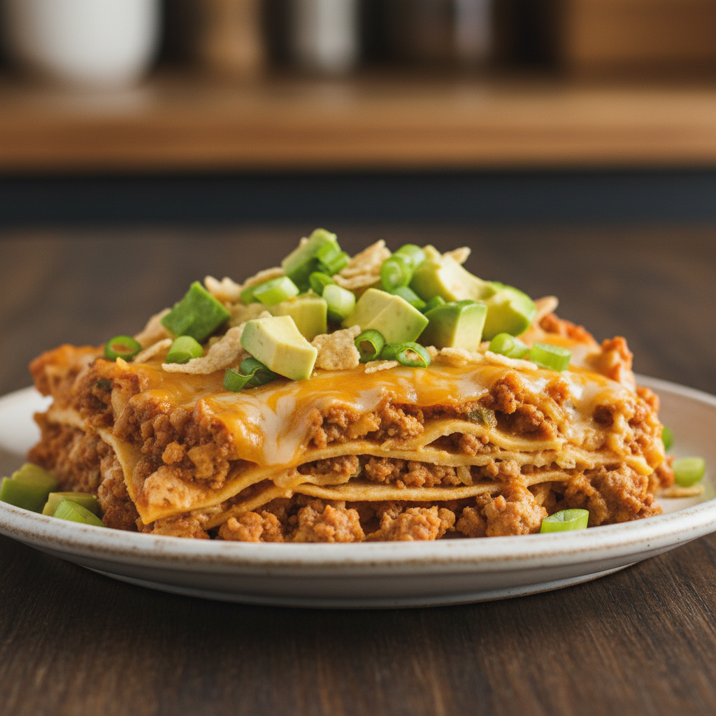Leftover turkey taco casserole portions stored for meal prep