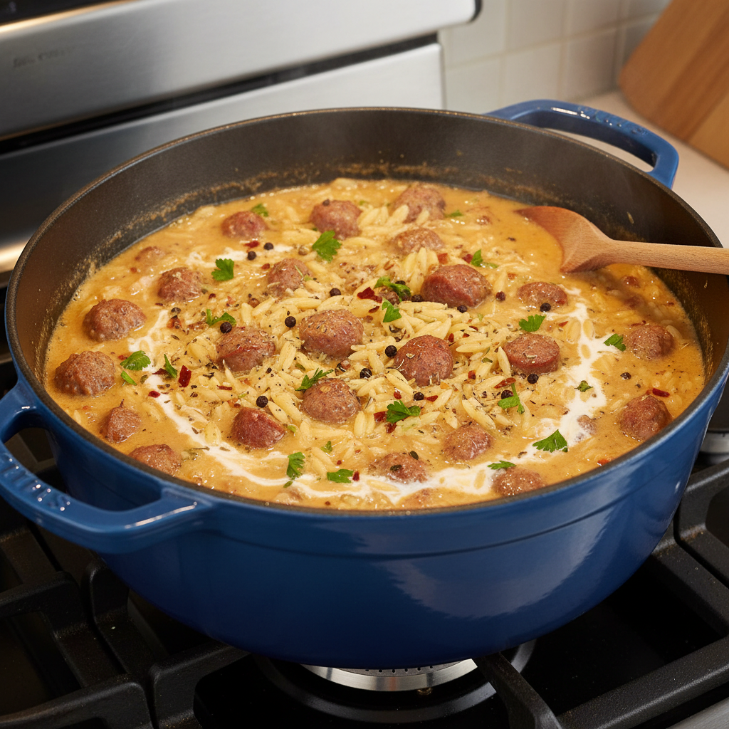 Cooking instructions for Orazole pasta with Italian sausage