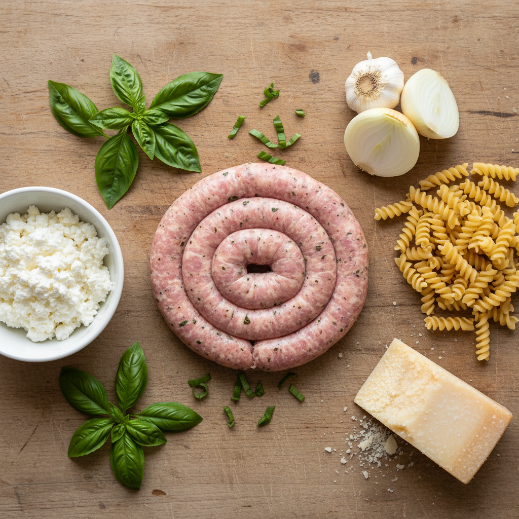 Ingredients for cottage cheese pasta sauce