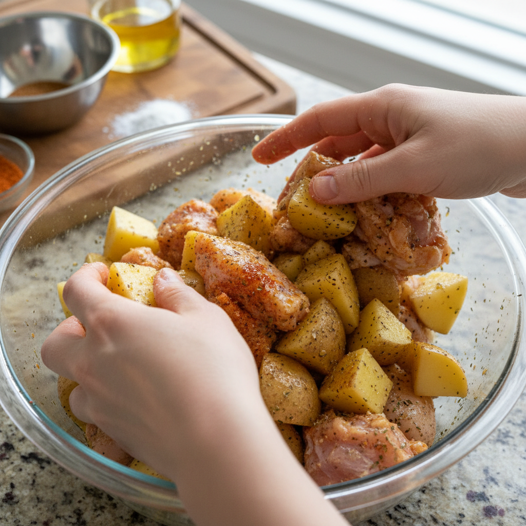 Ingredients for Honey Garlic Chicken laying on kitchen table