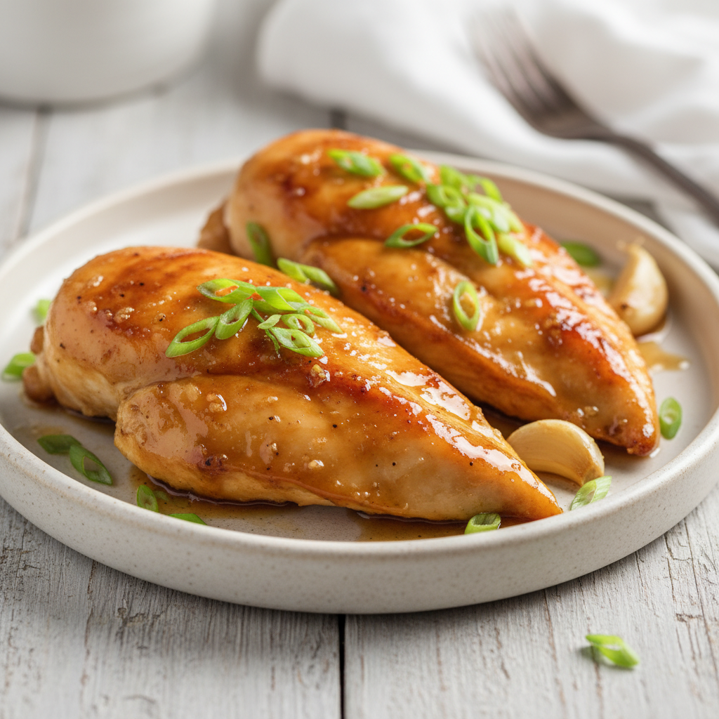 Serving honey garlic chicken with sides