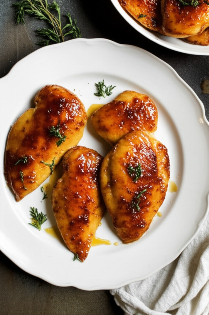 Honey Garlic Chicken Breasts dish plated