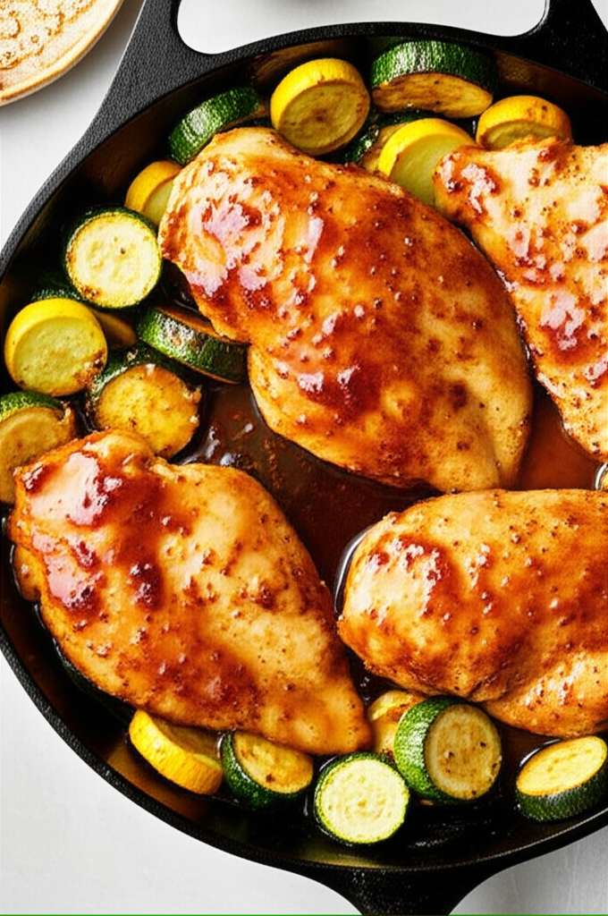 Hot Honey Chicken Bowls served in a bowl with vegetables and rice