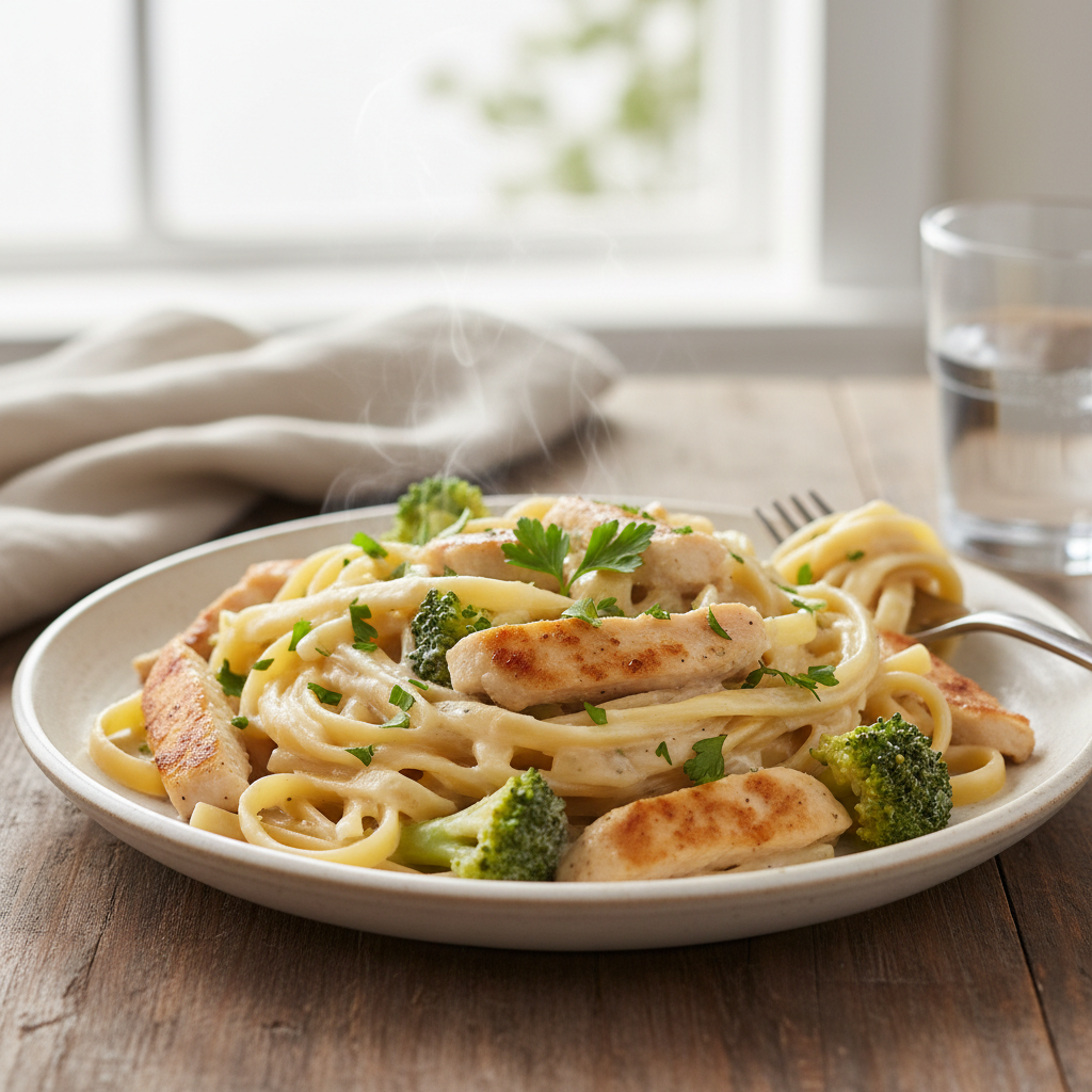 Serving suggestions and tips for chicken broccoli Alfredo