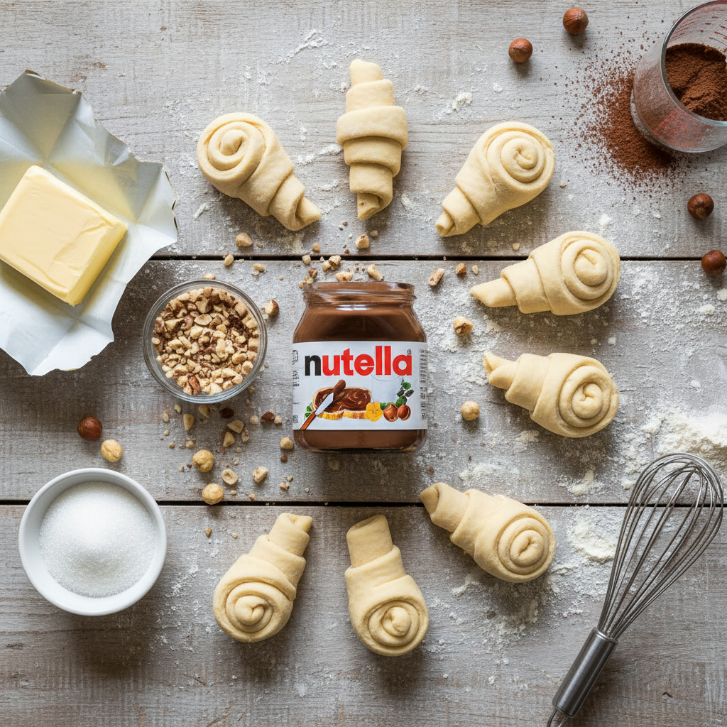 Ingredients for Nutella crescent rolls