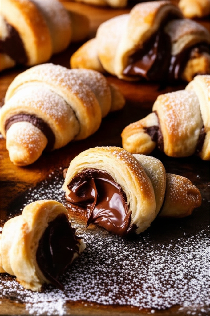 Nutella crescent rolls fresh baked
