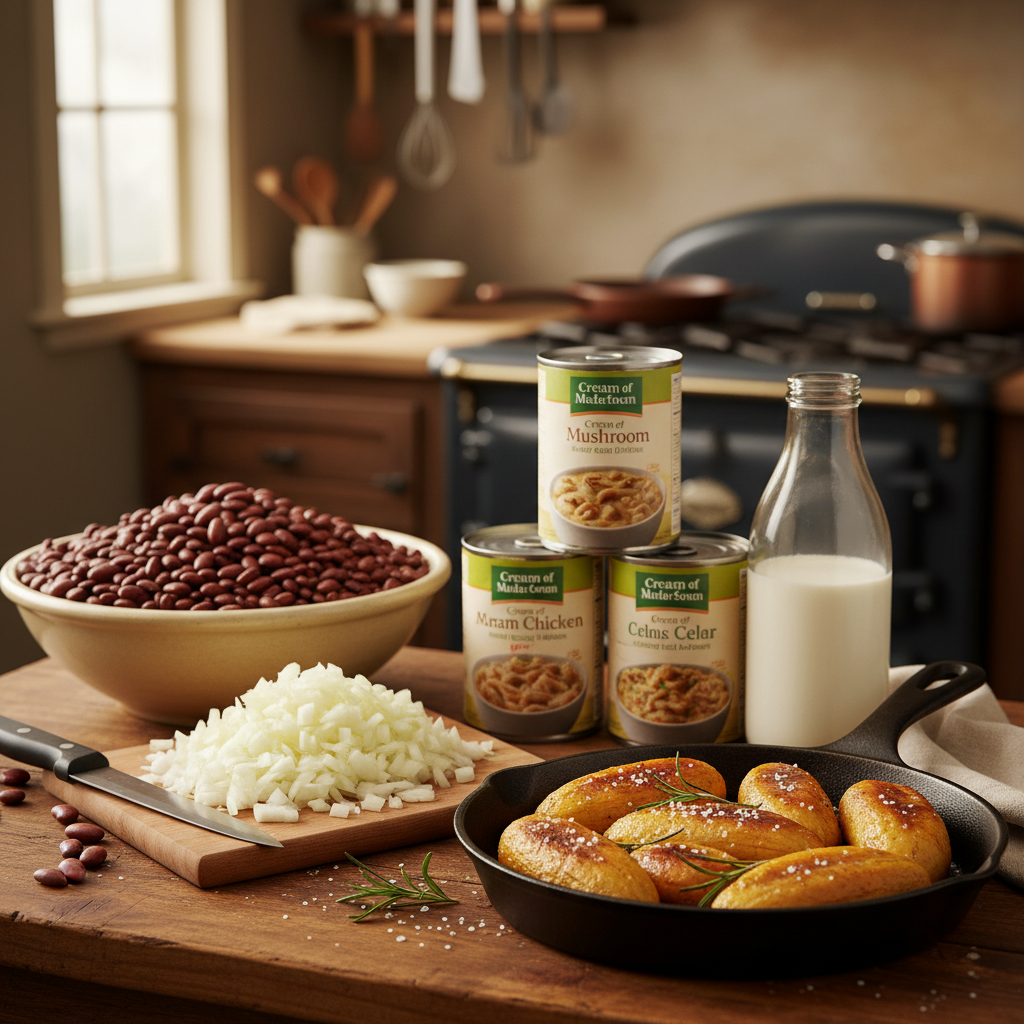 Ingredients for the beans casserole