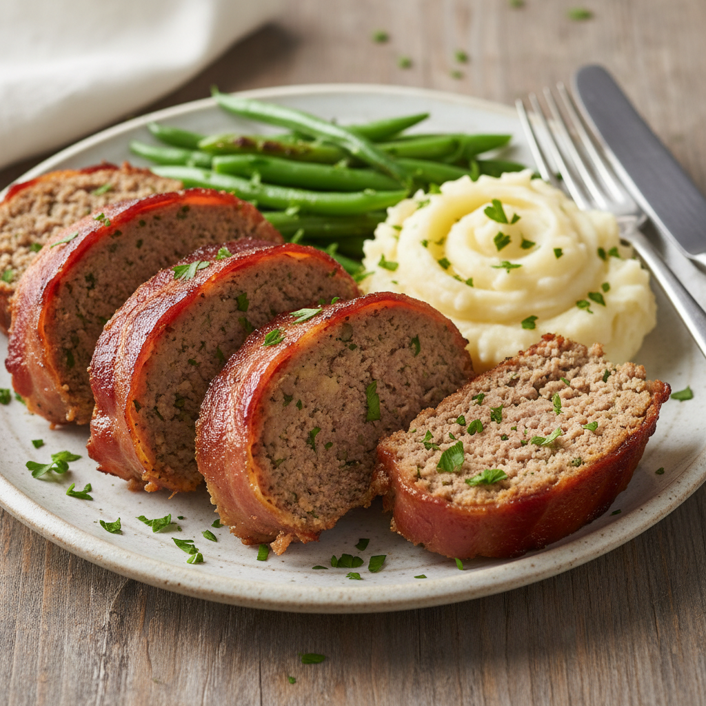 Finished Pioneer Woman Meatloaf ready to serve