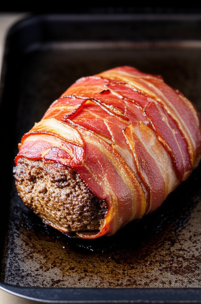 Pioneer Woman Meatloaf wrapped in bacon