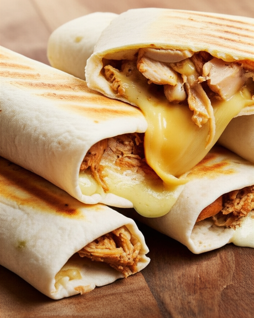 Cheesy Garlic Chicken Wraps on plate