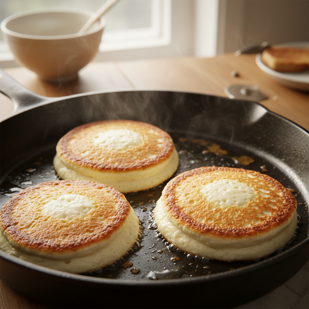 Ricotta Pancakes freshly made on plate