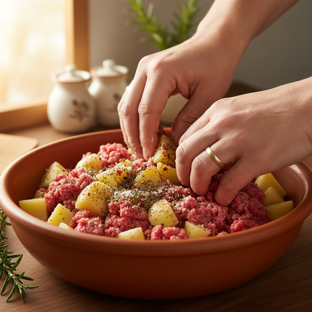 Browning Salisbury Steak Patties in skillet