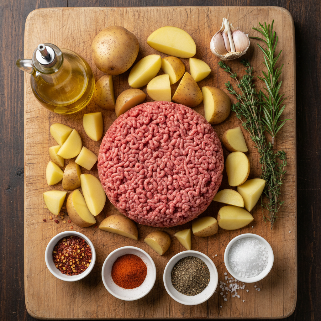 Ingredients for Salisbury Steak
