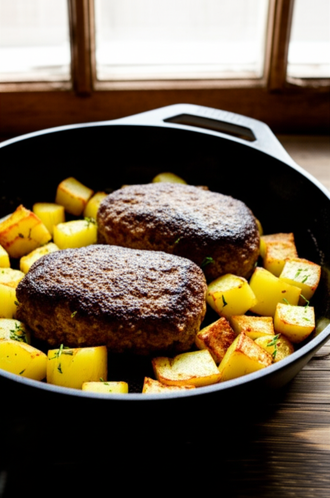 Salisbury Steak with Gravy plated meal