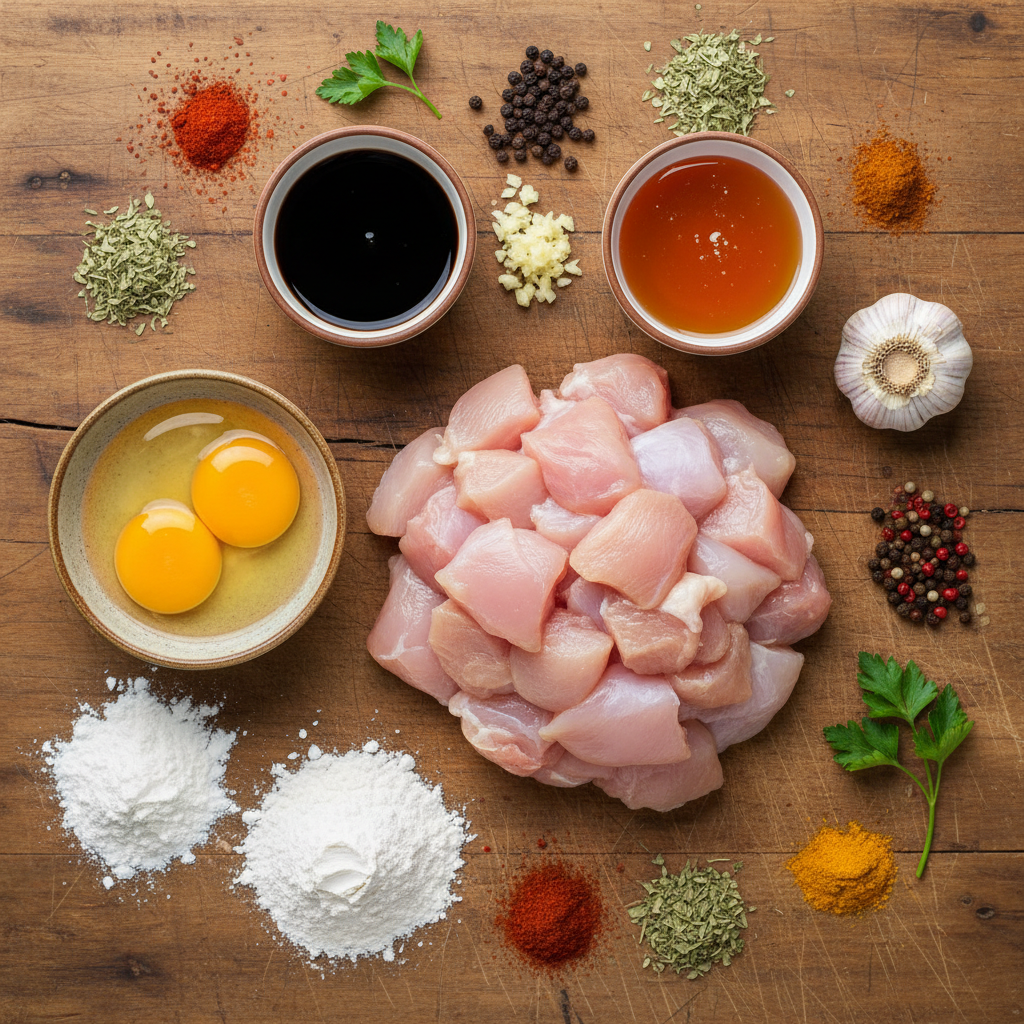Ingredients for sesame chicken recipe