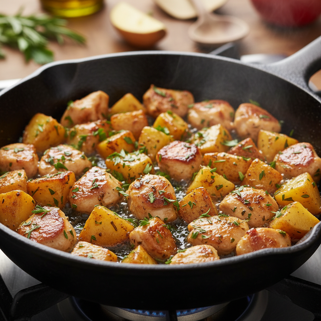 Garlic butter chicken bites with sauce