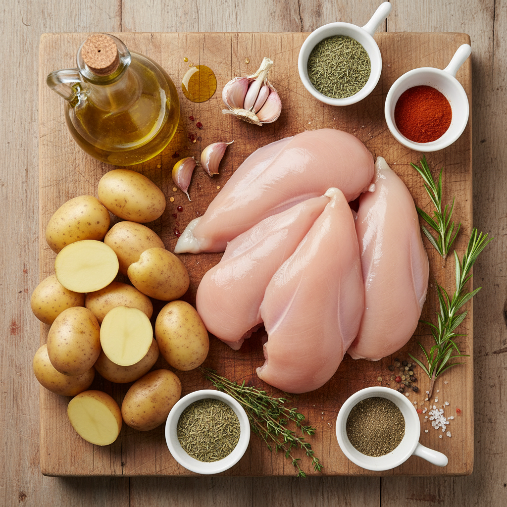 Kitchen tools for making garlic butter chicken bites
