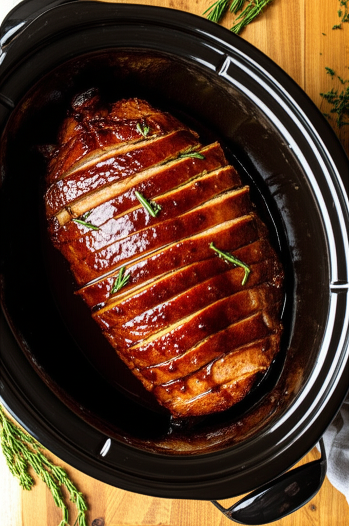 Slow Cooker Pork Tenderloin with Honey Balsamic Glaze