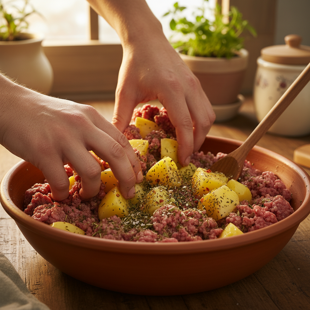 Cooking chopped onion, carrots, and celery in pot for spaghetti sauce