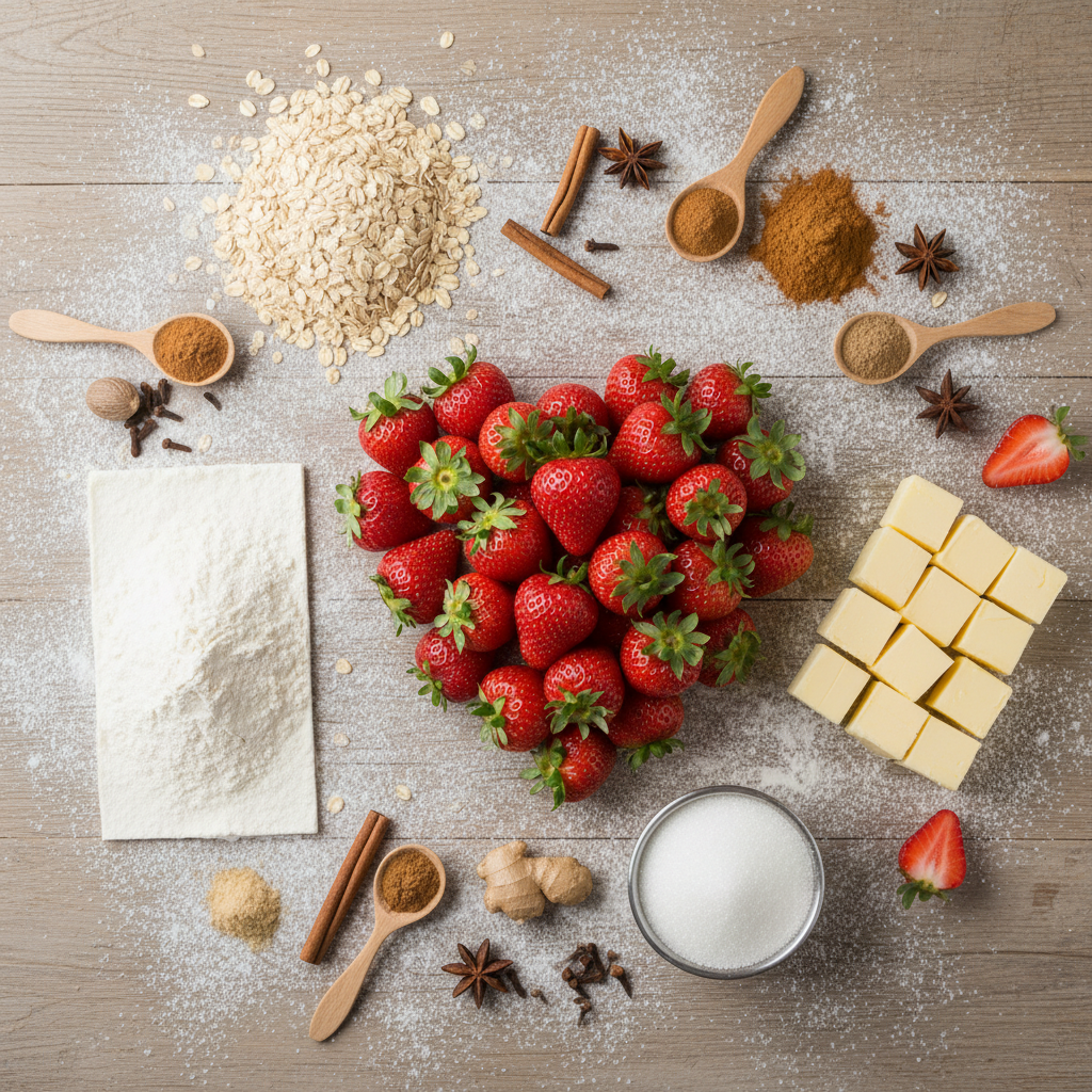 Ingredients for Fresh Strawberry Crisp