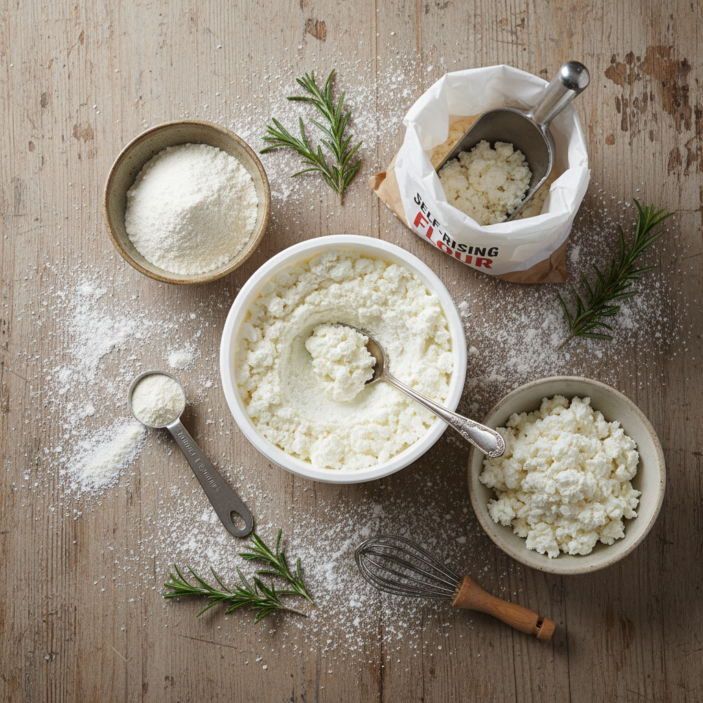 Ingredients needed for cottage cheese flatbread