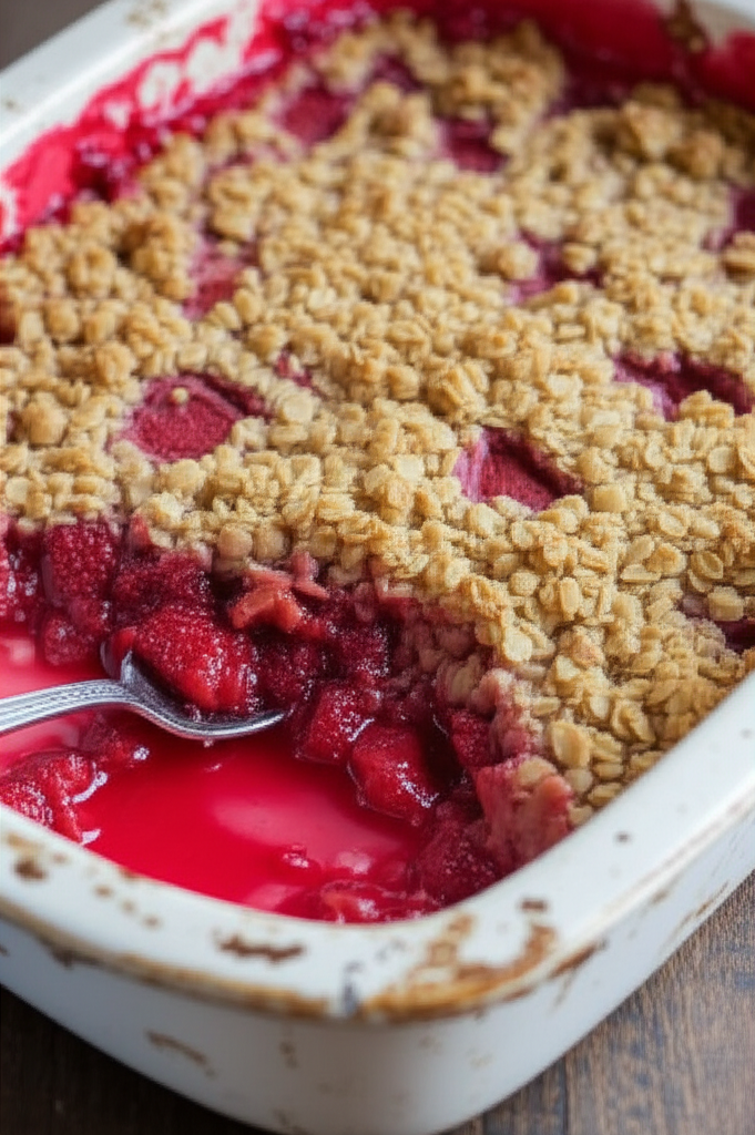 Fresh strawberries and crisp dessert