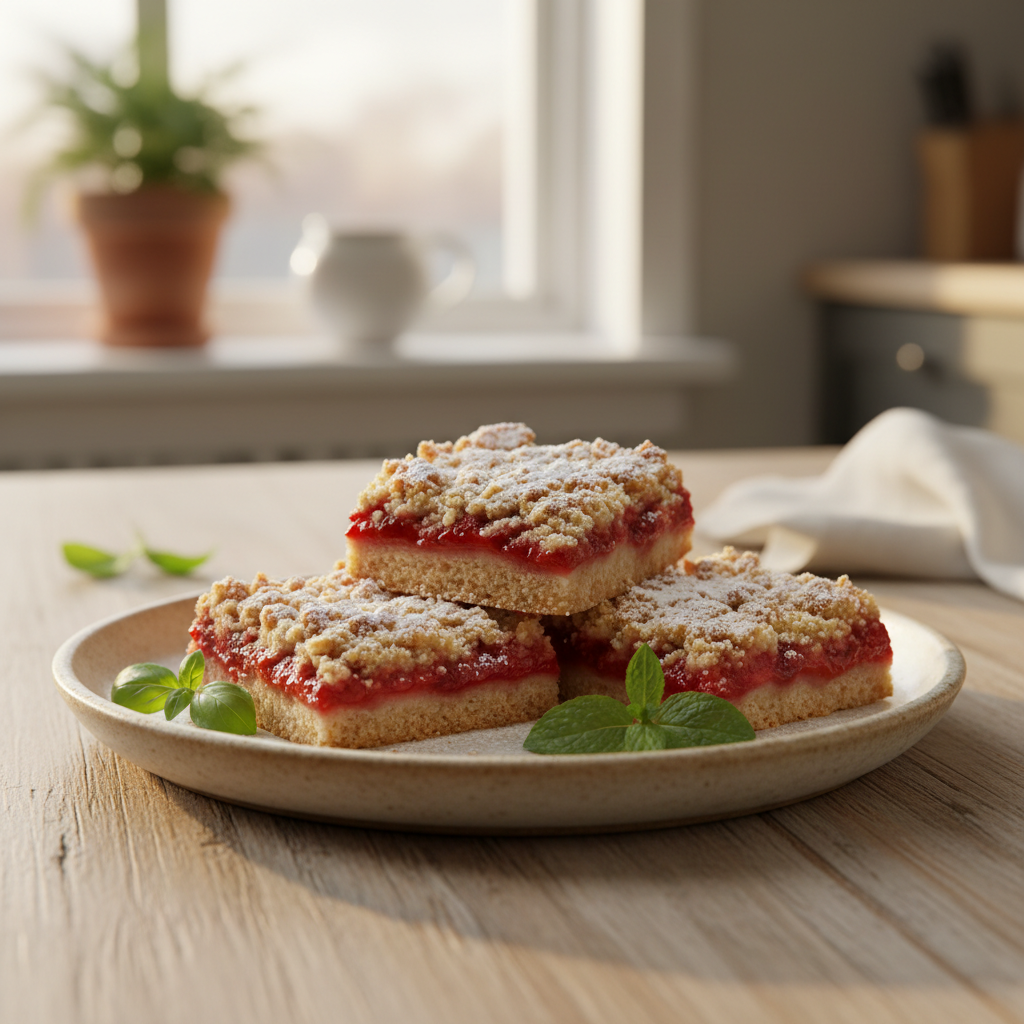 Cooling and serving Strawberry Crumb Bars