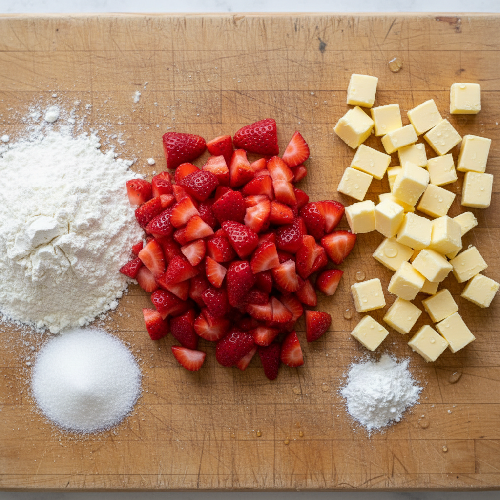 Ingredients for Strawberry Crumb Bars