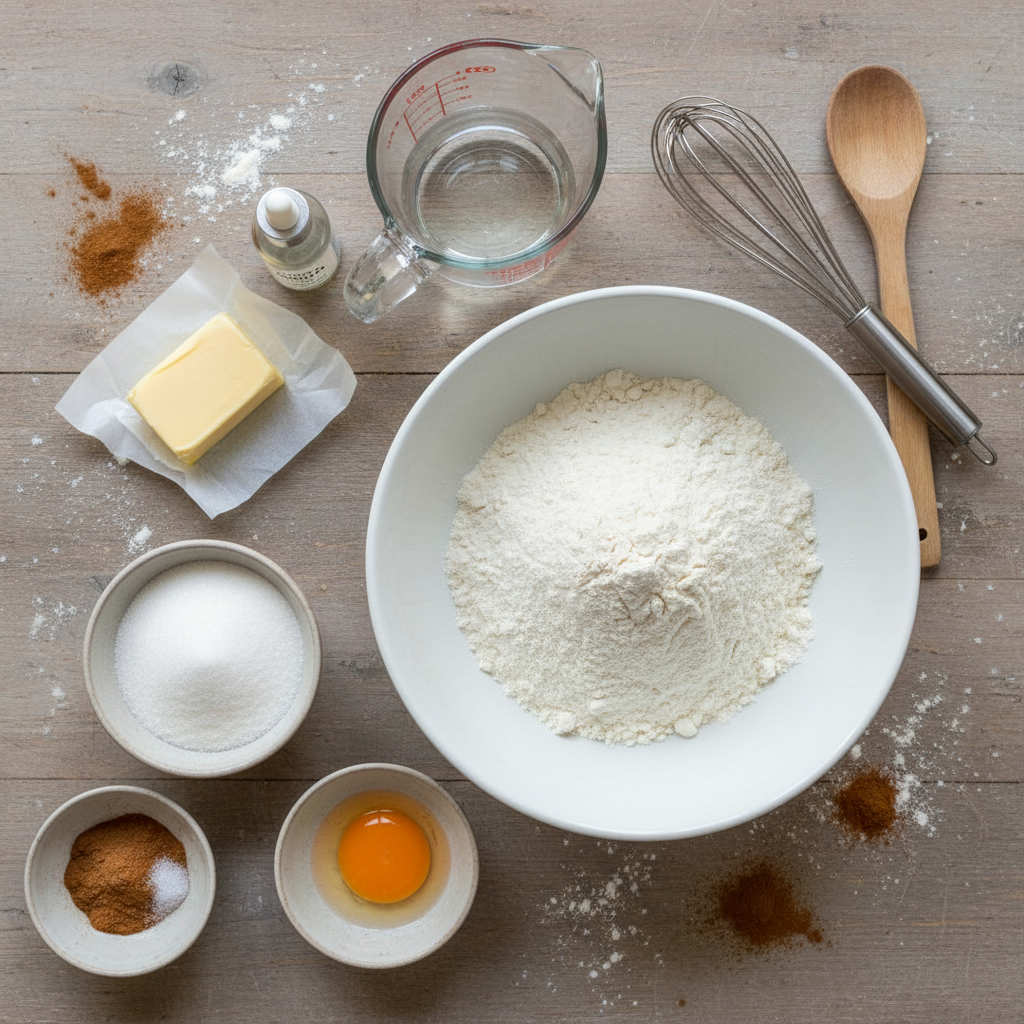 Ingredients for churro bites dough and coating