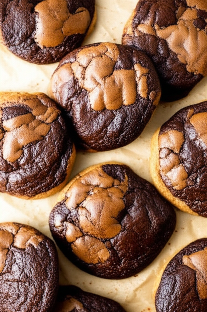 Brookies brownie cookies on a tray