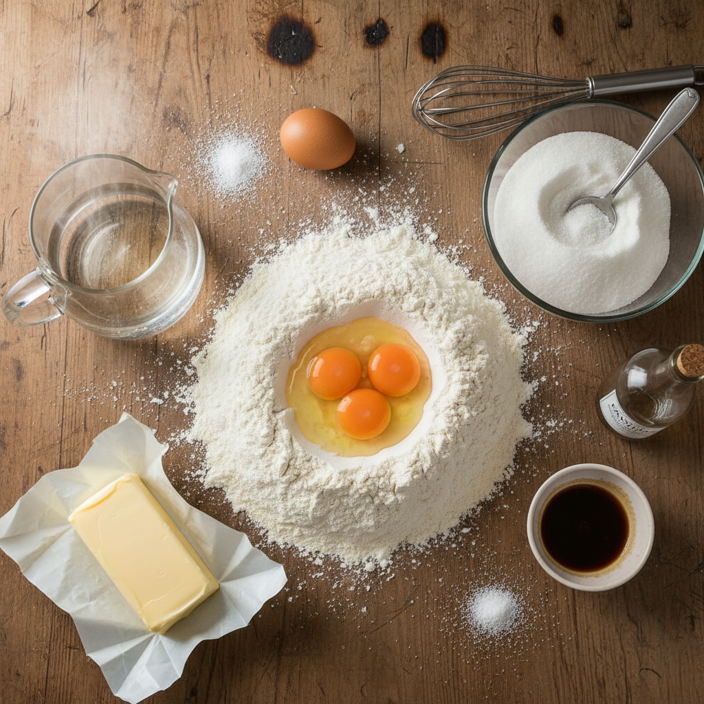 Close up of golden vanilla French beignets
