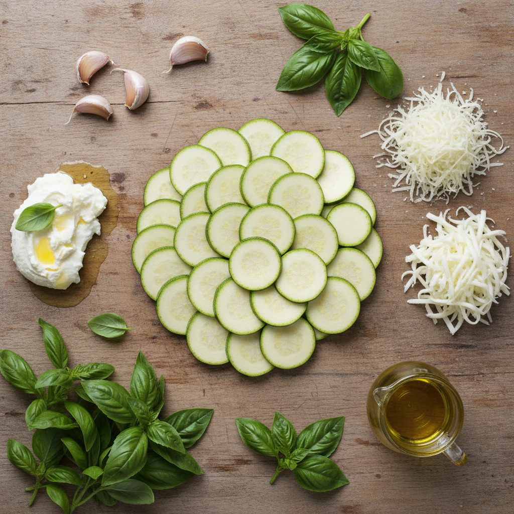 Ingredients for Zucchini Ricotta Rolls
