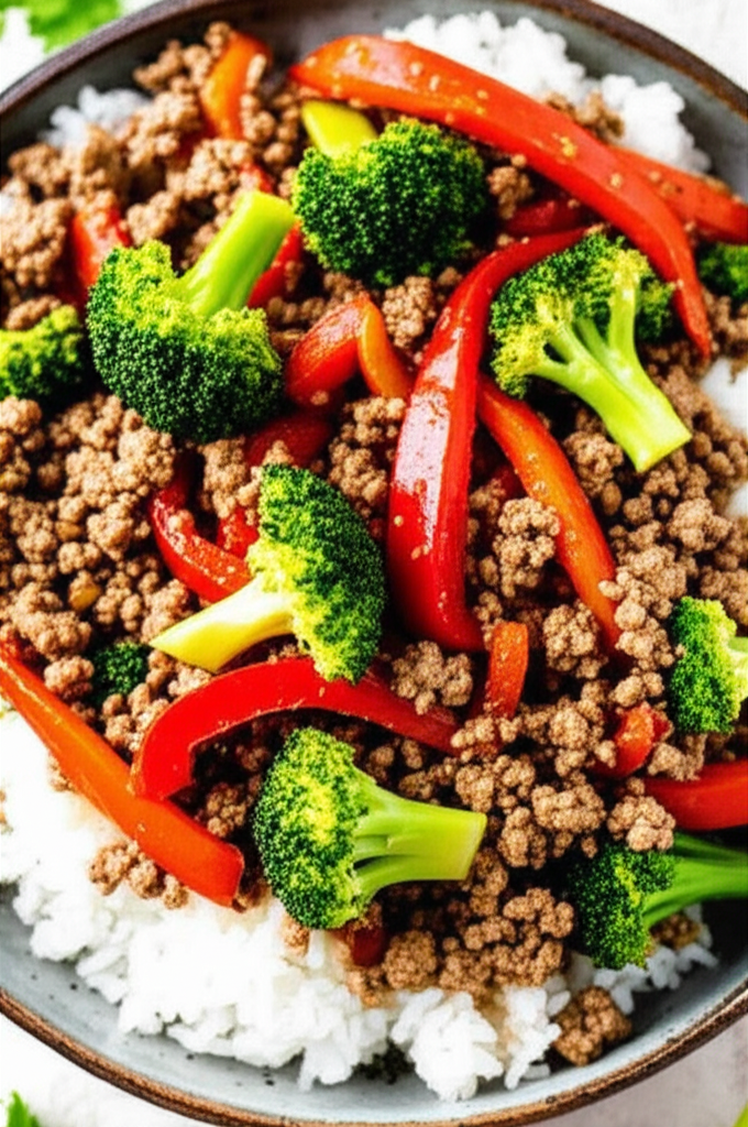Ground Beef and Broccoli meal served