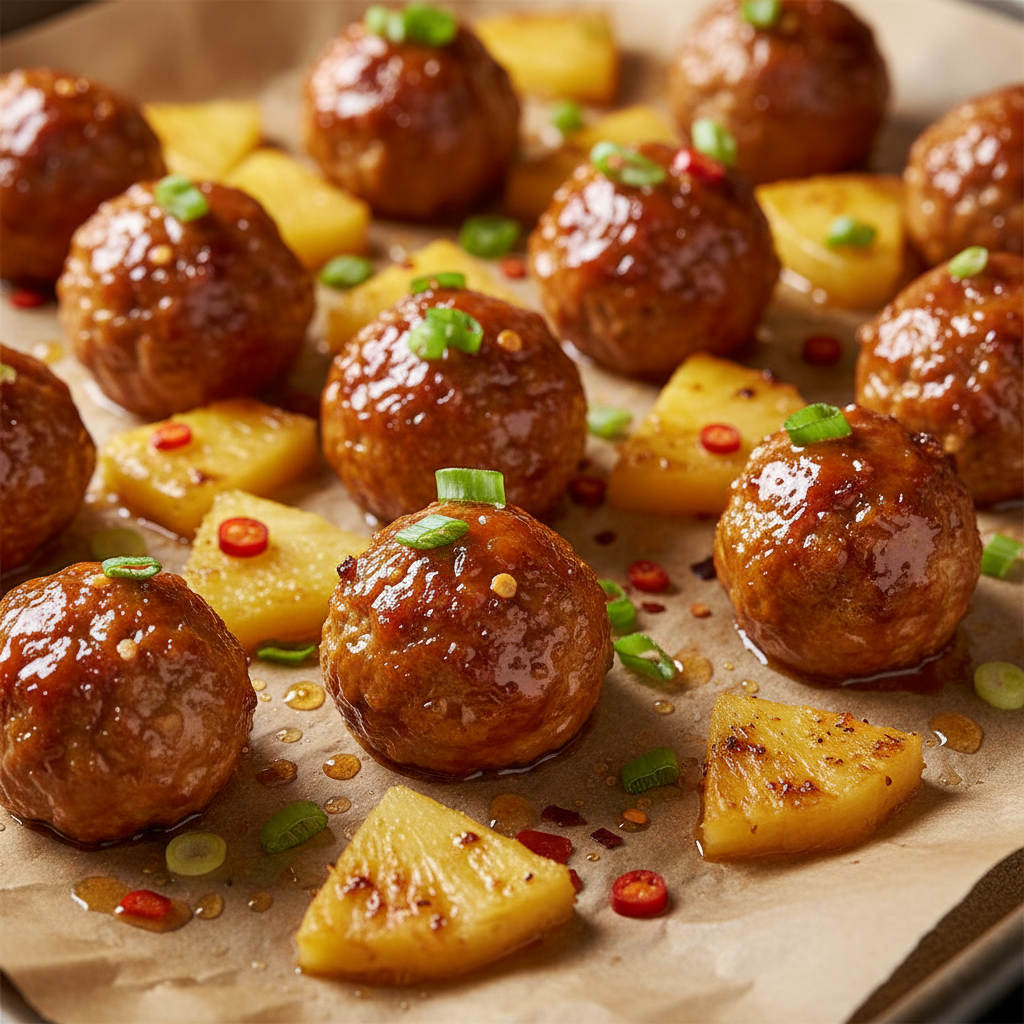 Frozen meatballs with ingredients ready for cooking